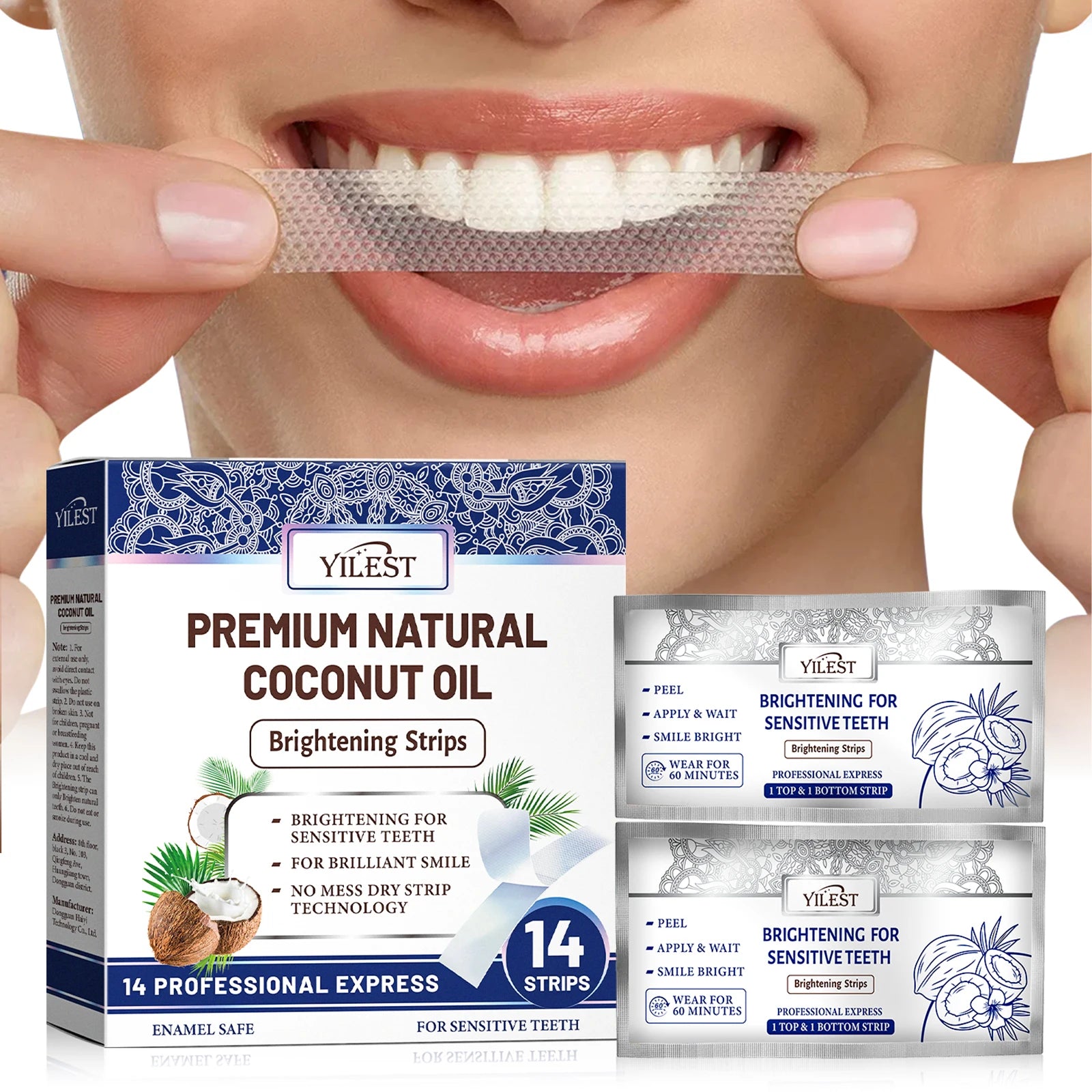 Natural Coconut Oil Whitening Strips